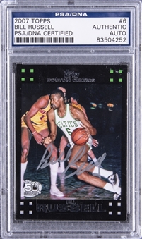 2007-08 Topps #6 Bill Russell Signed Card – PSA Authentic, PSA/DNA Certified